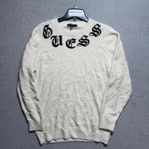 Guess Logo Fuzzy Knit Sweater M Men’s